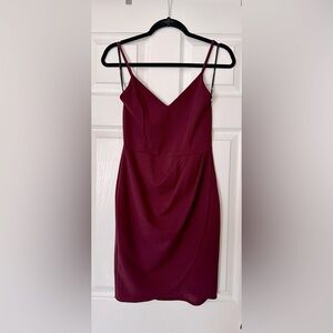 Lulu’s Forever Your Girl Wine Red Bodycon Dress